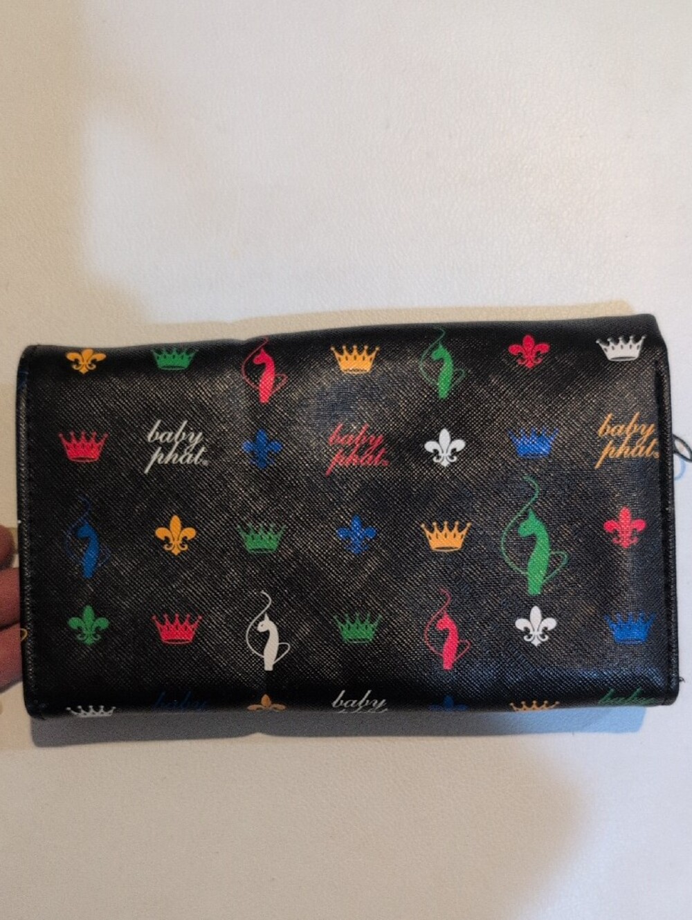Baby Phat Black Wallet with Multicolor Logo Accents Y2K Era - Picture 3 of 14